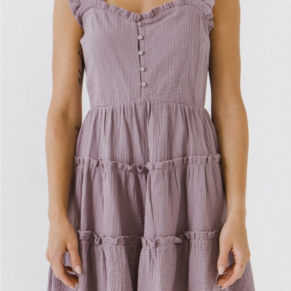 Free the Roses Purple Tiered Sweetheart Sundress - Picture 6 of 7